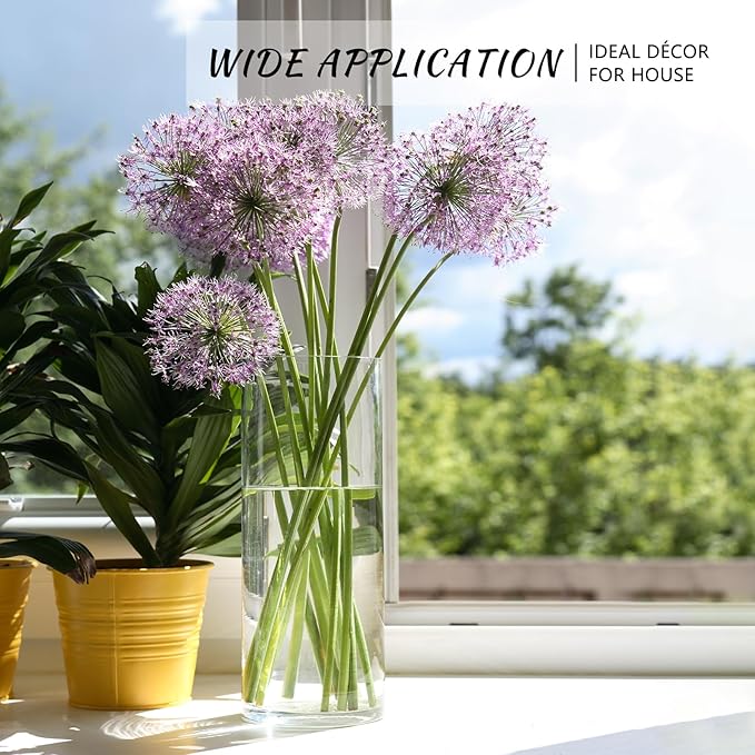 7Pcs Glass Cylinder Vase for Centerpieces Clear Glass Flower Vases Bulk, Glass Hurricane Candle Holder Tall 8 Inch Floral Vases for Table, Floating Candle Vases for Wedding Home Décor