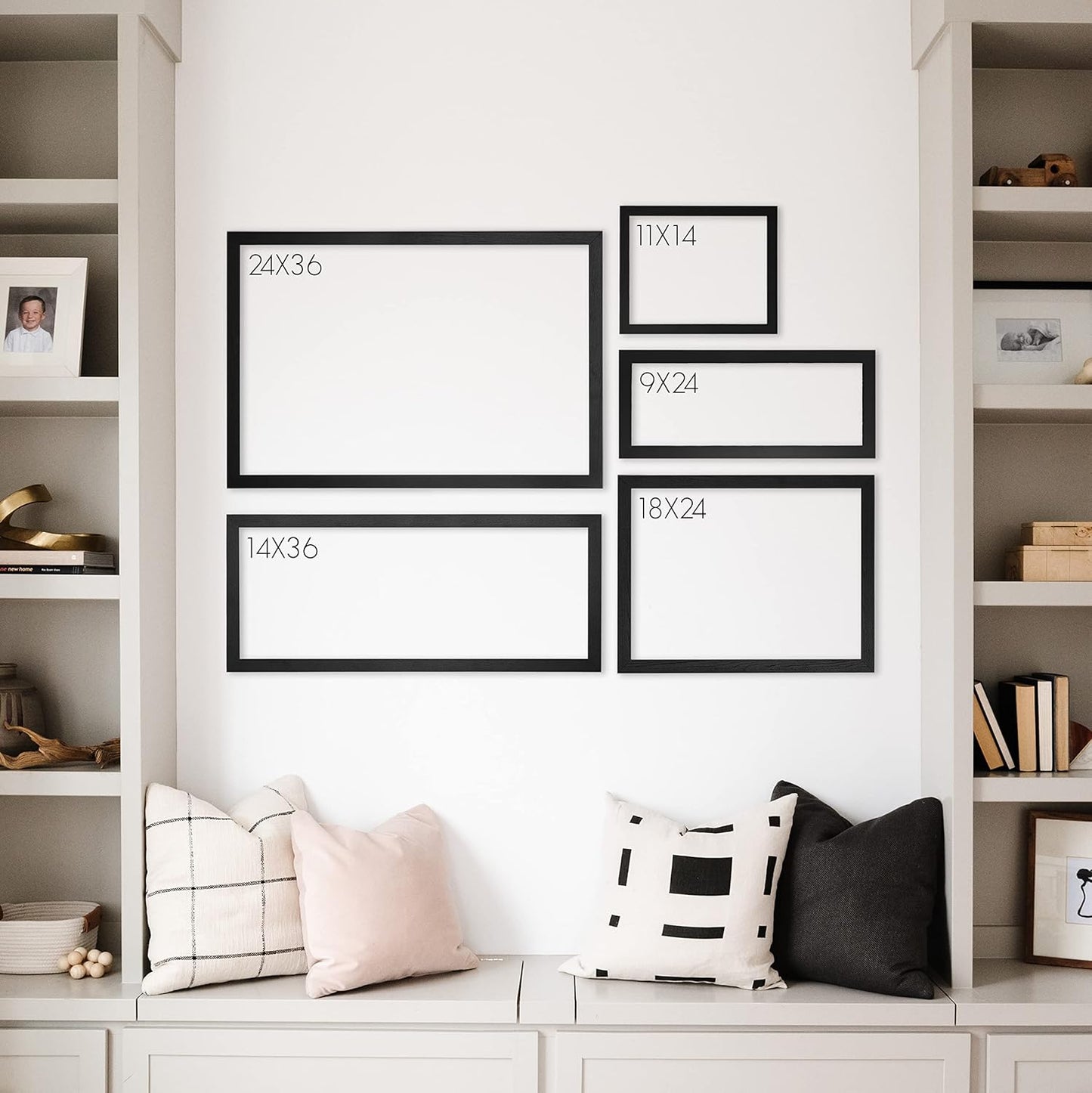 Personalized Dry Erase Wall Calendar with Custom To do list and Notes Organization Sections | Large Whiteboard Calendar (24" W x 18" H, Walnut Frame)