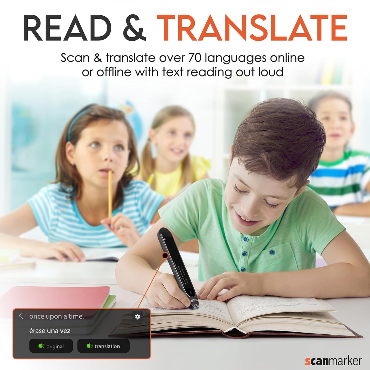 Scanmarker Pro | Translation Pen & Reading Pen for Kids & Adults | Assistive Tool & Language Translator Device for Dyslexia, Reading Support & Language Learners | Translator Pen for 100 Languages