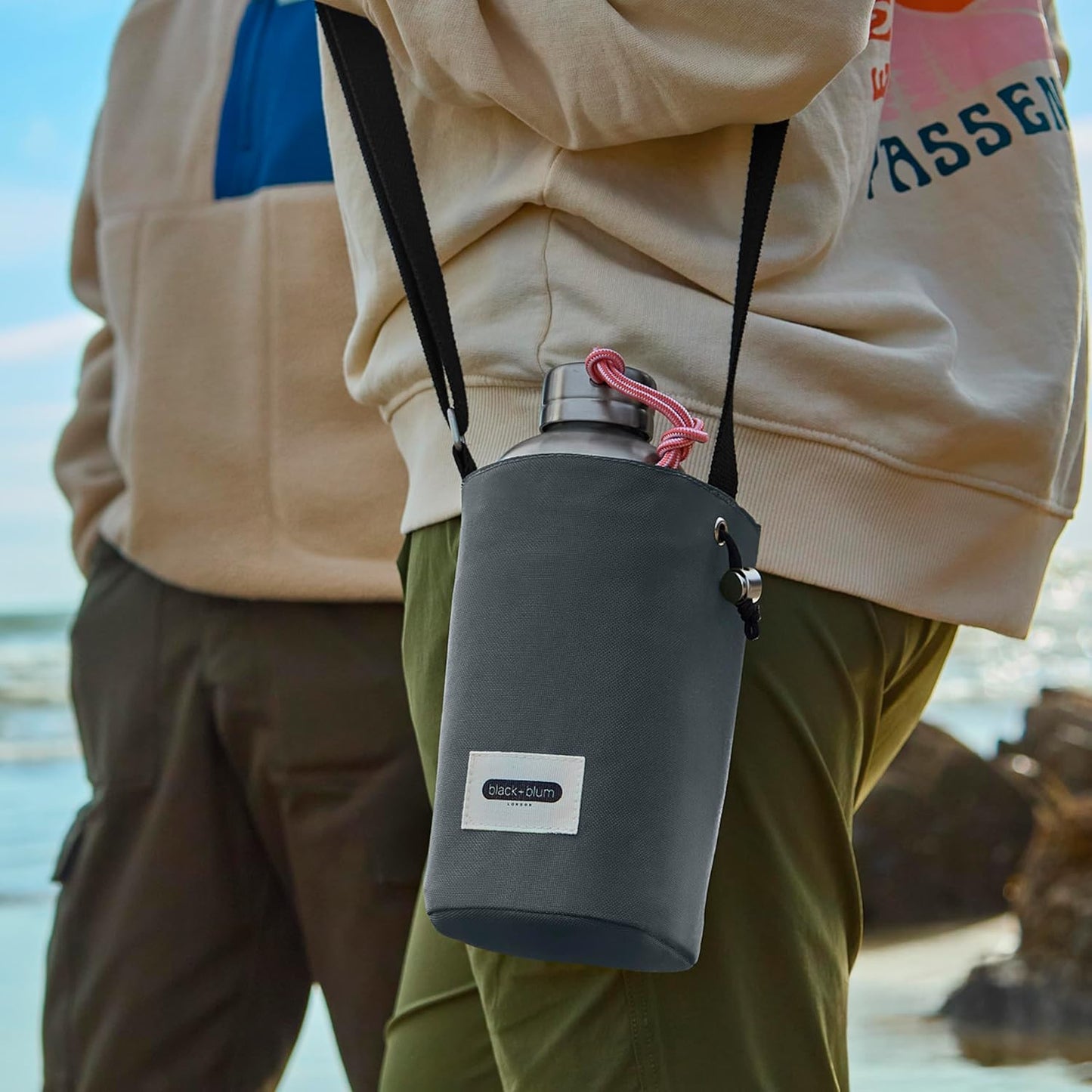 BLACK + BLUM Insulated Bottle Bag - Made with Recycled PET and BPA Free - Bottle Bag for On The Go, Slate