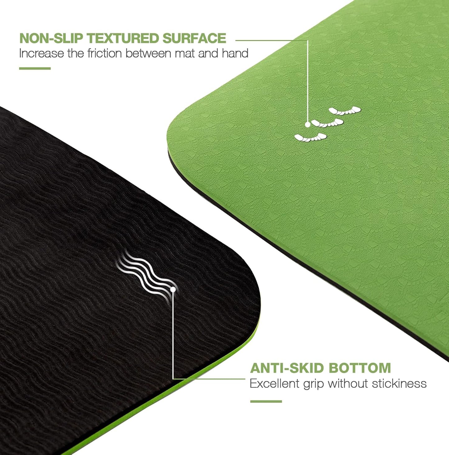 UMINEUX Yoga Mat Extra Thick 1/3'' & 2/5" Non Slip Yoga Mats for Women Eco Friendly TPE Fitness Exercise Mat with Carrying Sling & Storage Bag