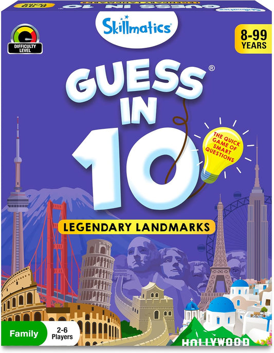 Skillmatics Guess in 10 Legendary Landmarks, Educational Travel Toys for Boys, Girls, and Kids Who Love Card Games, Board Games, Geography and History, Trivia, Gifts for Ages 8, 9, 10 and Up