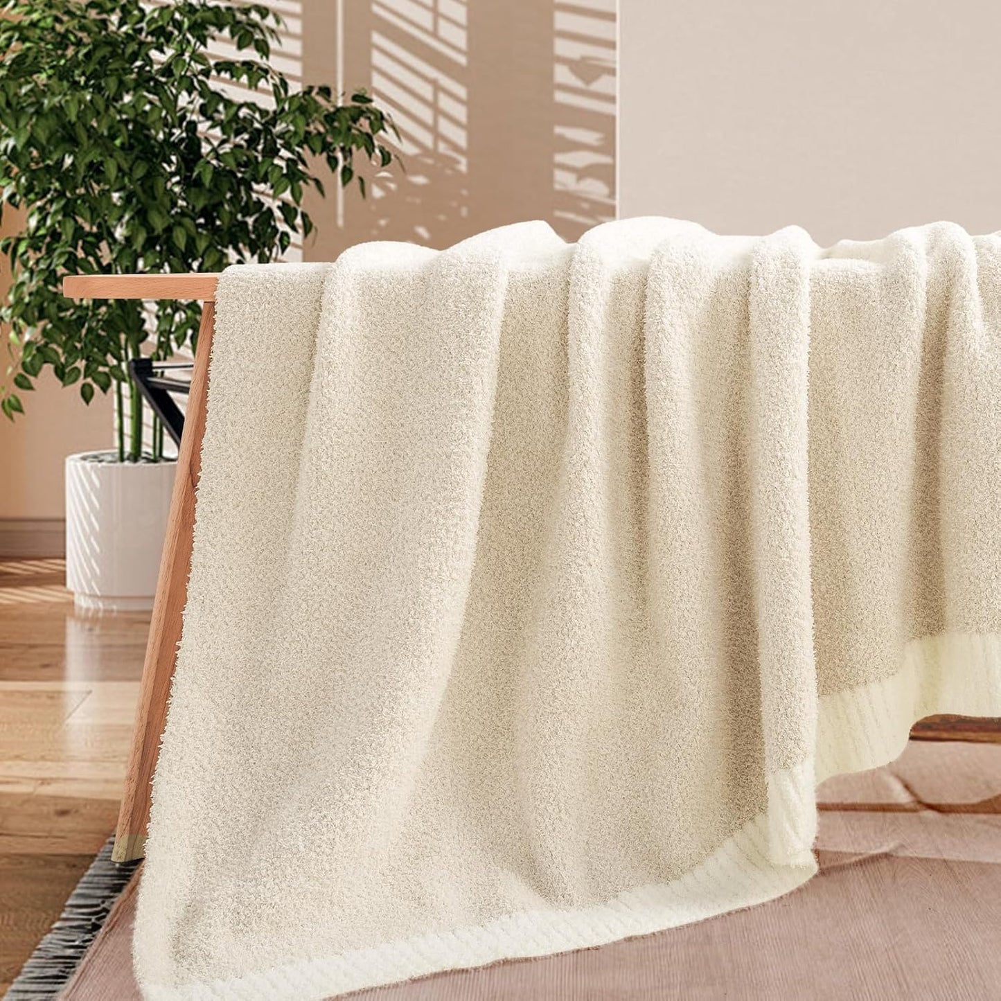 NEXHOME PRO Soft Throw Blankets for Couch, Reversible Warm Blankets Cozy Knit Blanket for Women, Fuzzy Plush Lightweight Throws for Sofa, Bed, Picnic, 50 x 60 inches