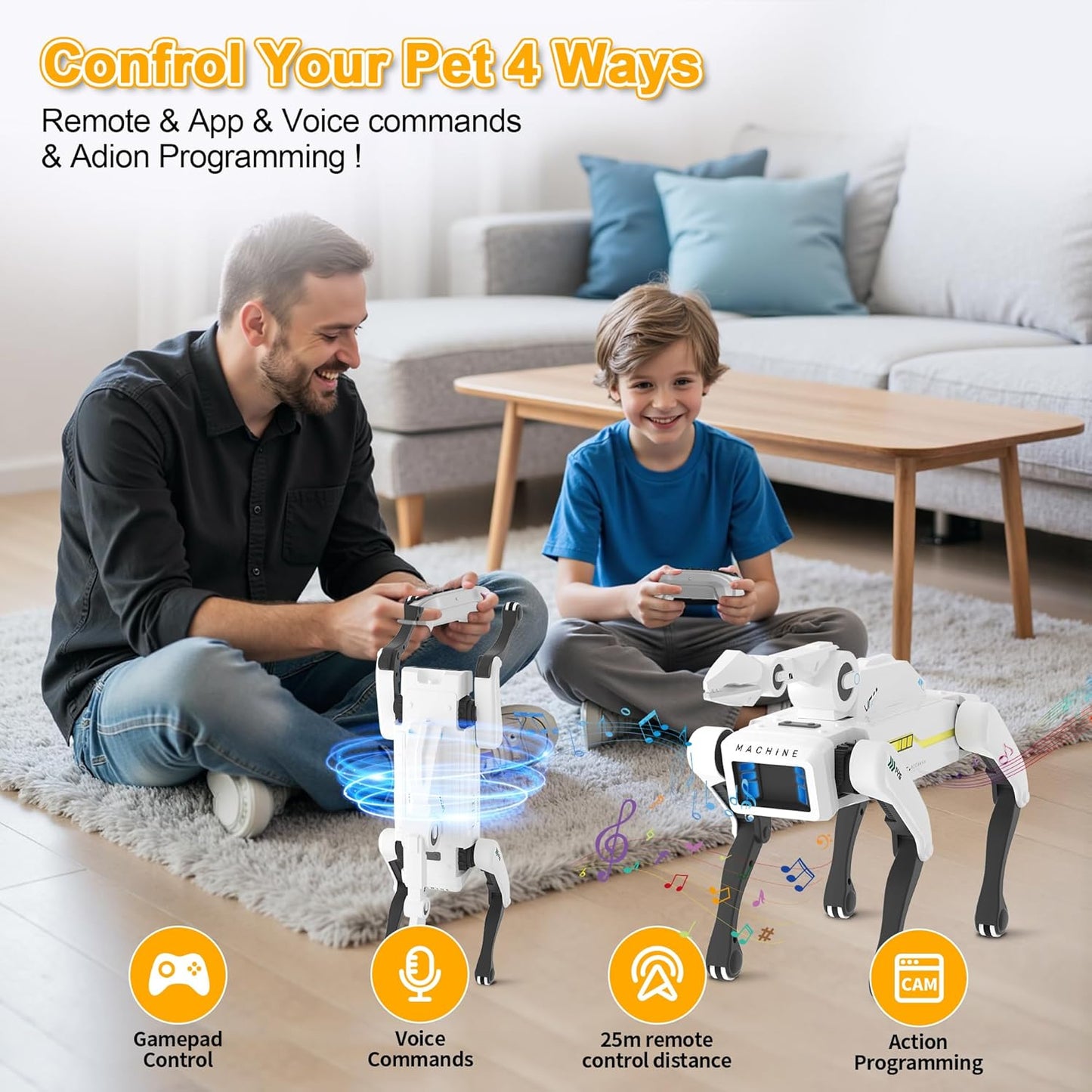 Robot Dog with Claw - Interactive STEM Pet with Voice Control, 30+ Actions & Remot contol, Durable Design for Kids Age 6+