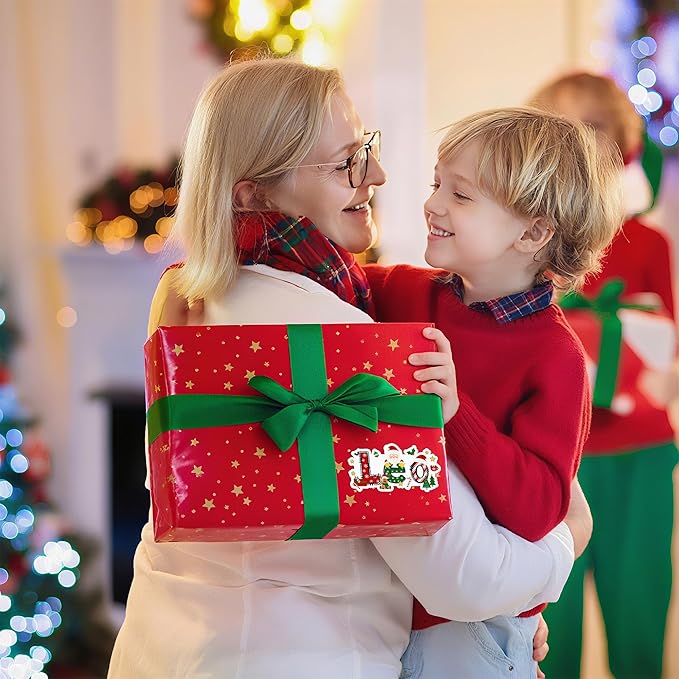 Personalized Christmas Stickers, Custom Name Waterproof Christmas Gift Tags for Gift Box Holiday Decorations, Stockings, Party Favors (Name)