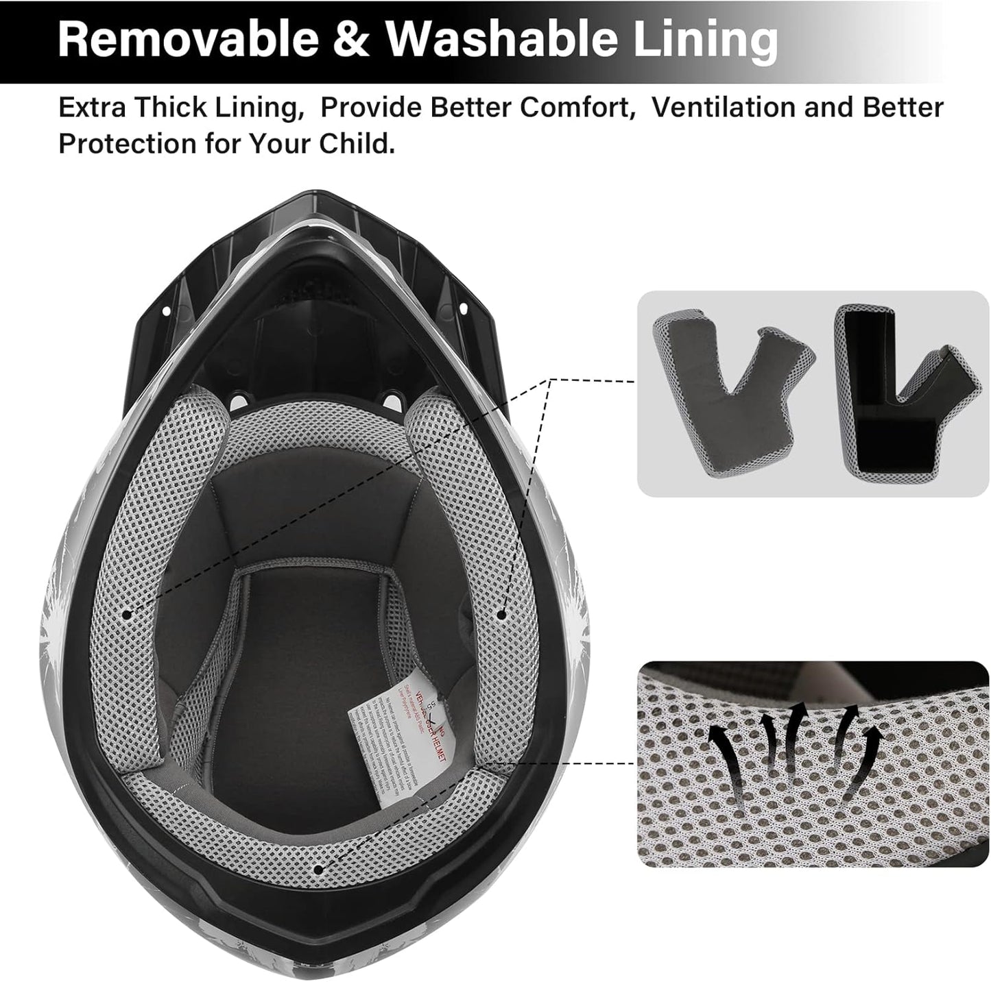 TCMT Dot Youth & Kids Motorcycle Off-Road Helmet Full Face Motocross Street Dirt Bike Mountain Bike BMX MX ATV Helmet+Goggles+Gloves New