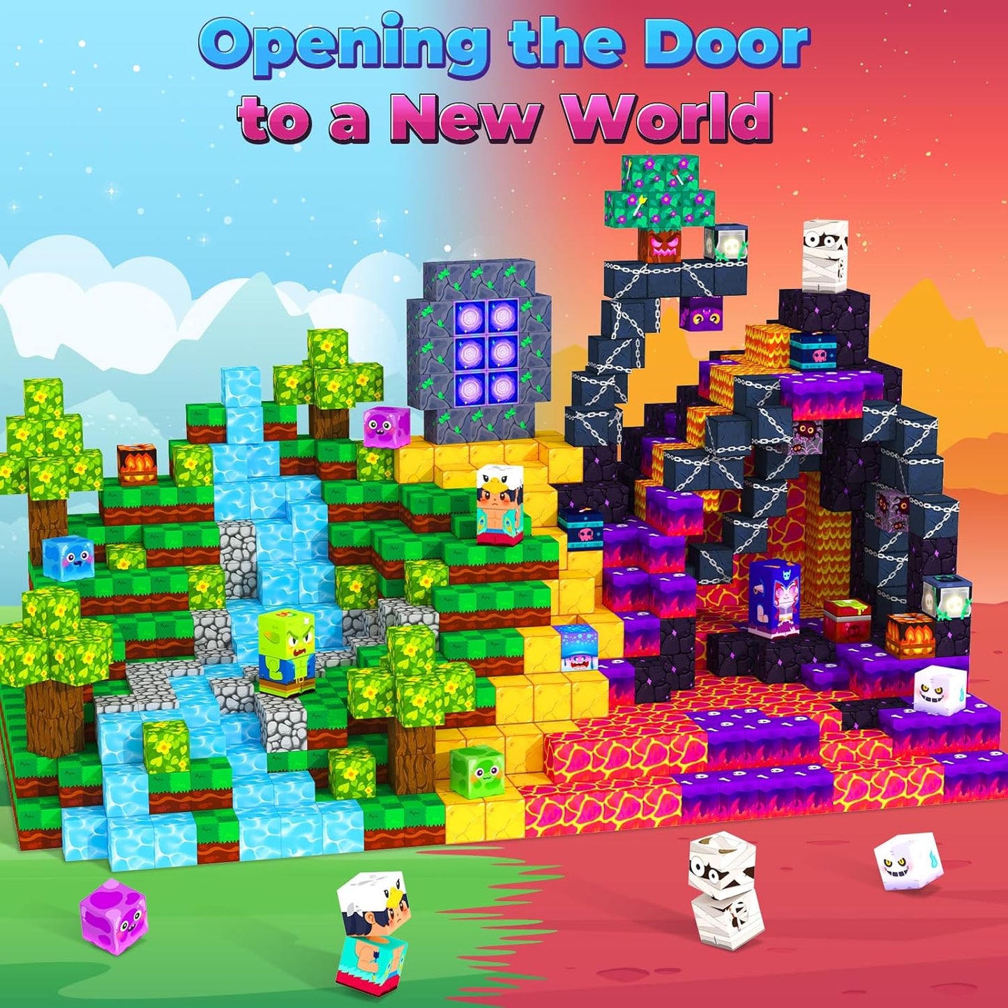 150PCS Magnetic Blocks, Magnetic Tiles Building Sensory Montessori Toys & Games for 3 4 5 6 7 8 9 10 11 12 13 Year Old Boys Girls Halloween Christmas Birthday Gifts