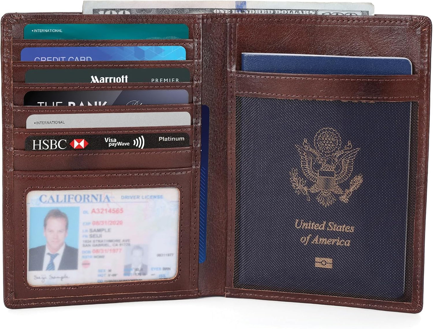 Polare Luxury RFID Blocking Leather Passport Holder Travel Wallet For Men and Women (Coffee)