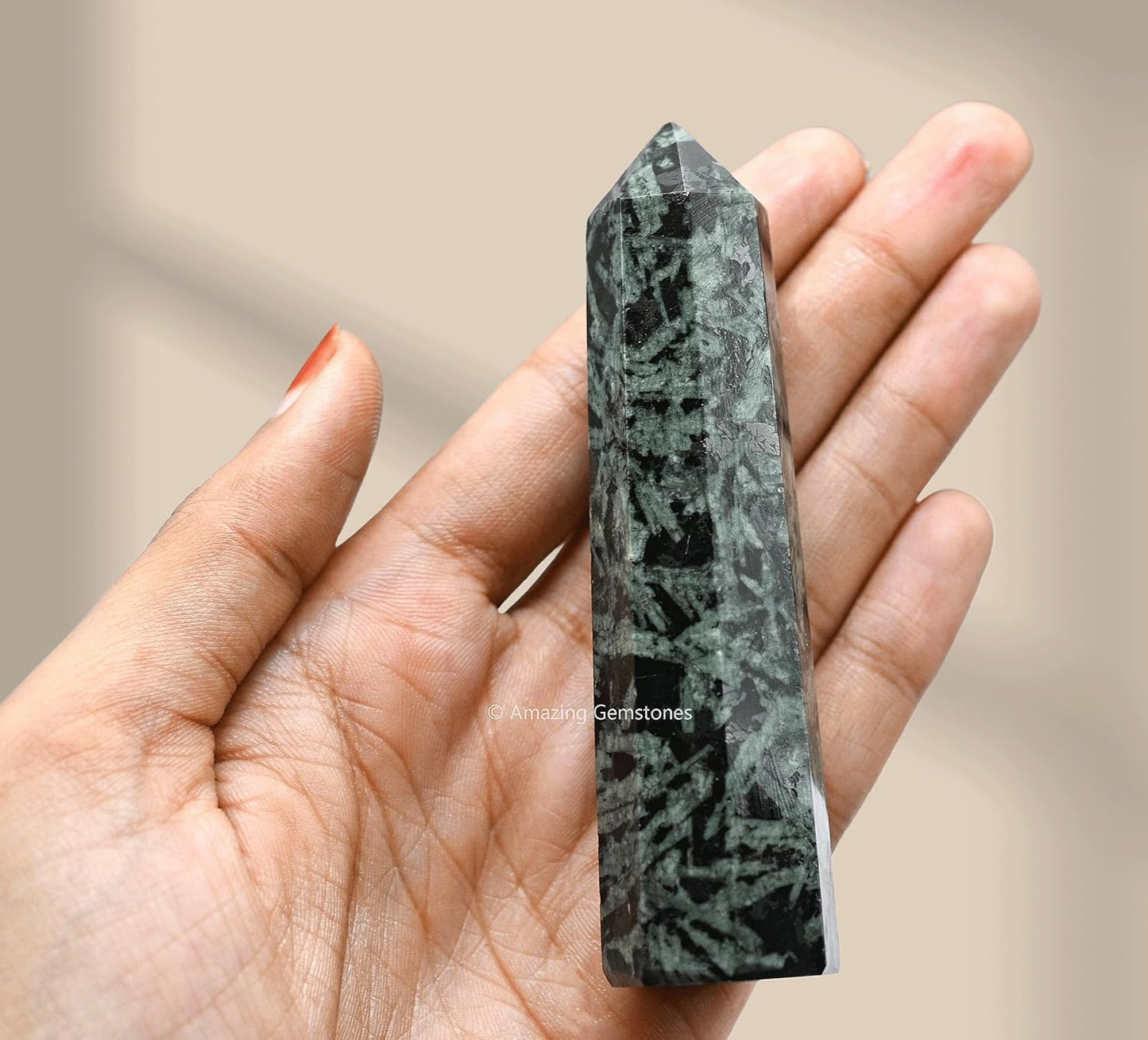 Amazing Gemstone Flower Stone Crystal Towers - Natural Healing Crystal Point Obelisk for Reiki Healing and Crystal Grid (3 Inch)