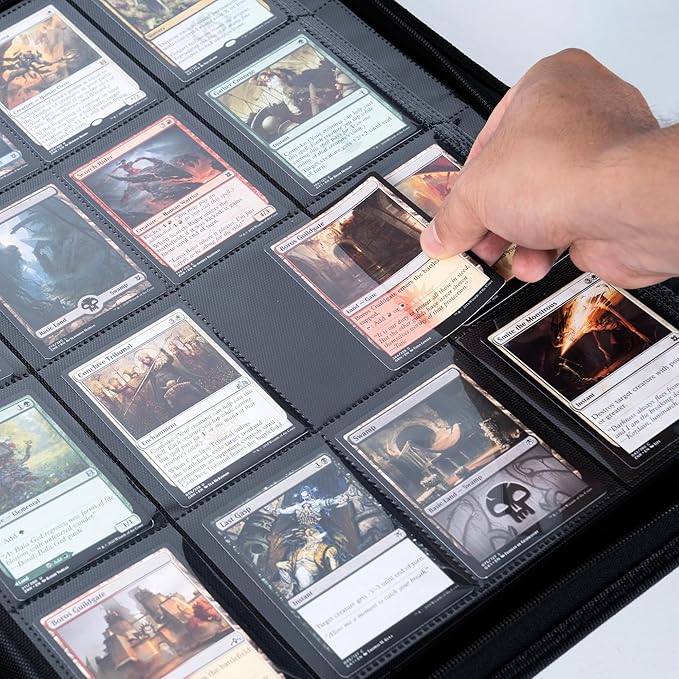 1408+ Pockets Trading Card Binder, 16-Pocket Card Ablum Compatible with MTG,Sports Cards & Other Standard Size Trading Card (Purple)