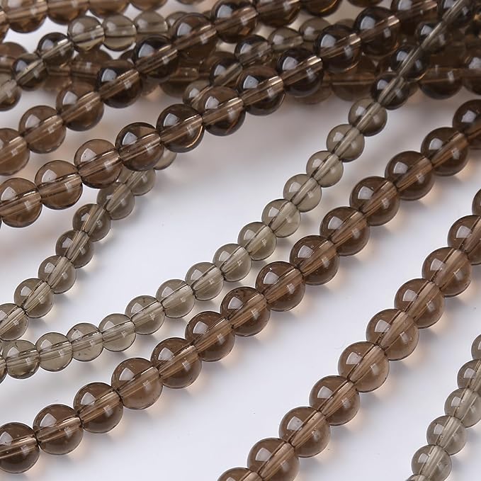 Tawny Glass Stone Beads Gemstone Round Crystal Energy Jade Beads Stone Beads for Jewelry Making DIY Bracelet Necklace Jewelry Making 1 Strand 15.5inch 50PCS 8MM