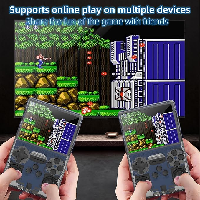 R40S PRO Retro Gaming Console, 30000+ HD Games Handheld Game Console, 3800mAh Rechargeable Mini Retro Video Console with 256GB TF Card, Portable Pocket Arcade (Transparent Grey)