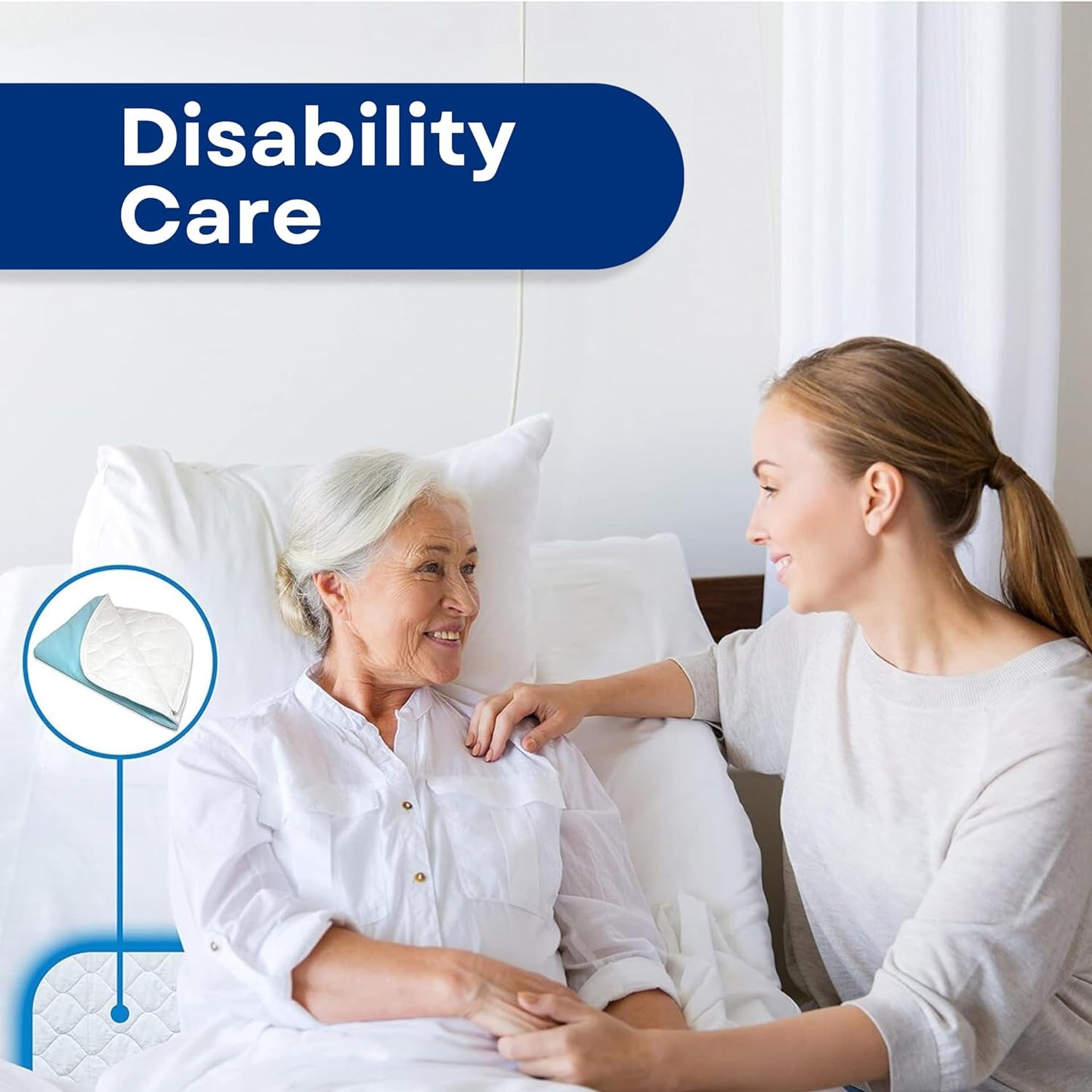 RMS Ultra Soft 4-Layer Washable and Reusable Incontinence Bed Pad - Waterproof Bed Pads, 24"X36"