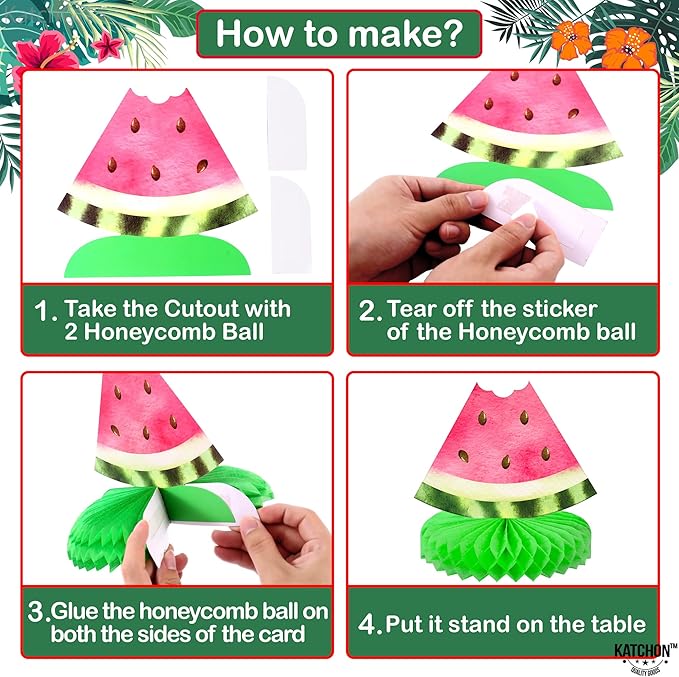 KatchOn, One In A Melon Centerpieces – Pack of 9 | One in a Melon Party Decorations | Watermelon Birthday Decorations, Watermelon Centerpieces for Tables for Birthday, Baby Shower, Summer Party Decor