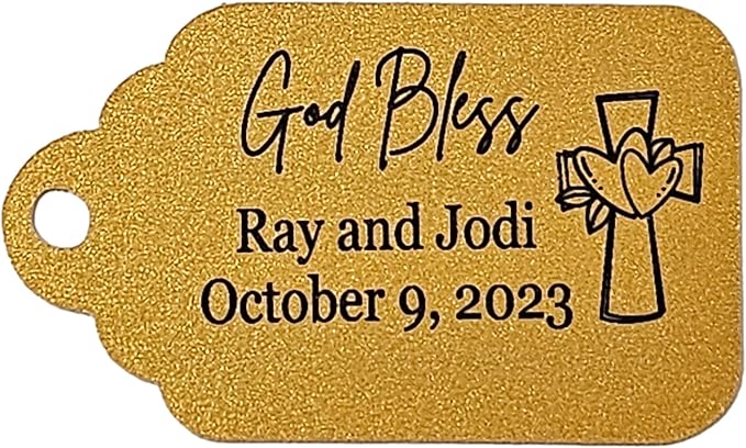 Mi Bautizo Baptism Christening Personalized Thank You Tags 20 pcs - More Colors Available (gold shimmer)