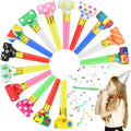24 Pcs Party Blower Colorful Blowouts Noisemakers Birthday Blowouts Whistles for Party Favors(Colorful Paper Roll)