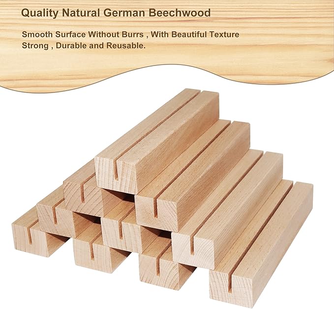 Frosted Blank Arch Acrylic Sign with Wooden Stands - 10 Pack DIY Customizable Sign Kit for Wedding Table Numbers, Restaurant Party Bridal Shower (5x7 Inch)