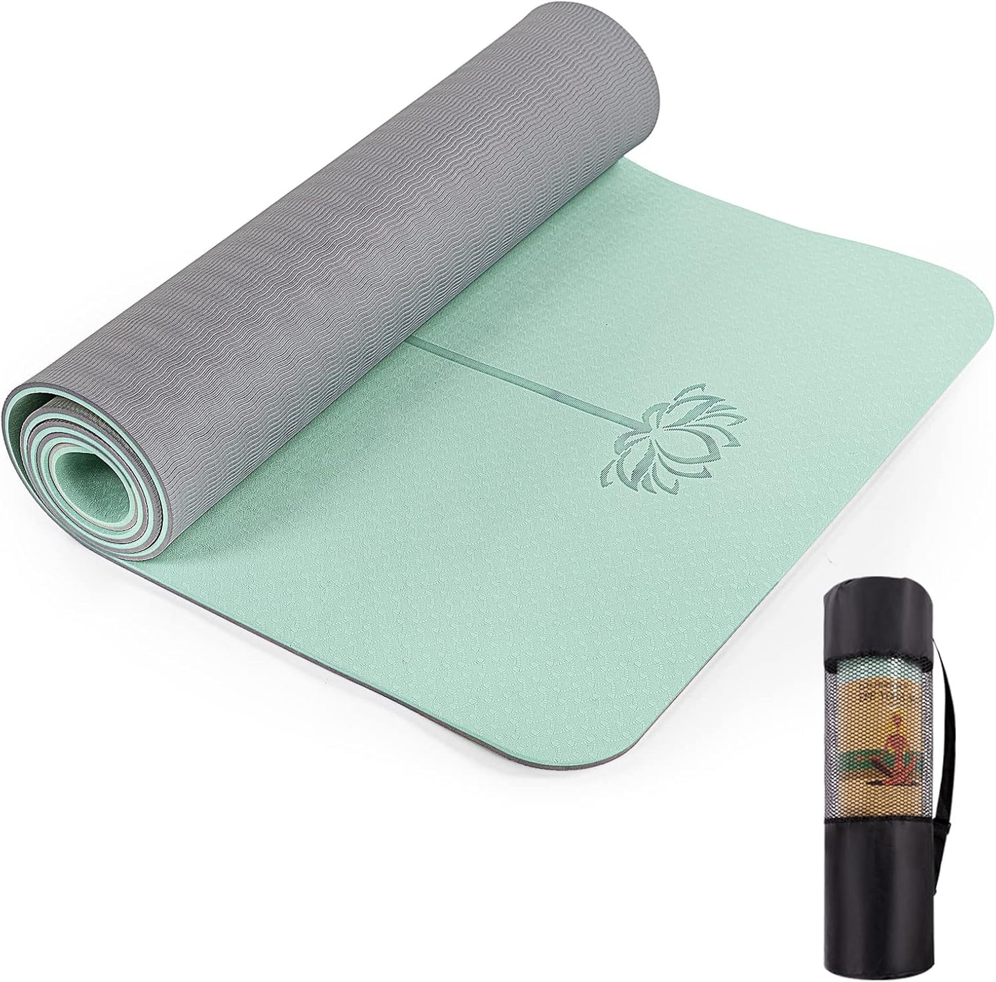 UMINEUX Yoga Mat Extra Thick 1/3'' & 2/5" Non Slip Yoga Mats for Women Eco Friendly TPE Fitness Exercise Mat with Carrying Sling & Storage Bag