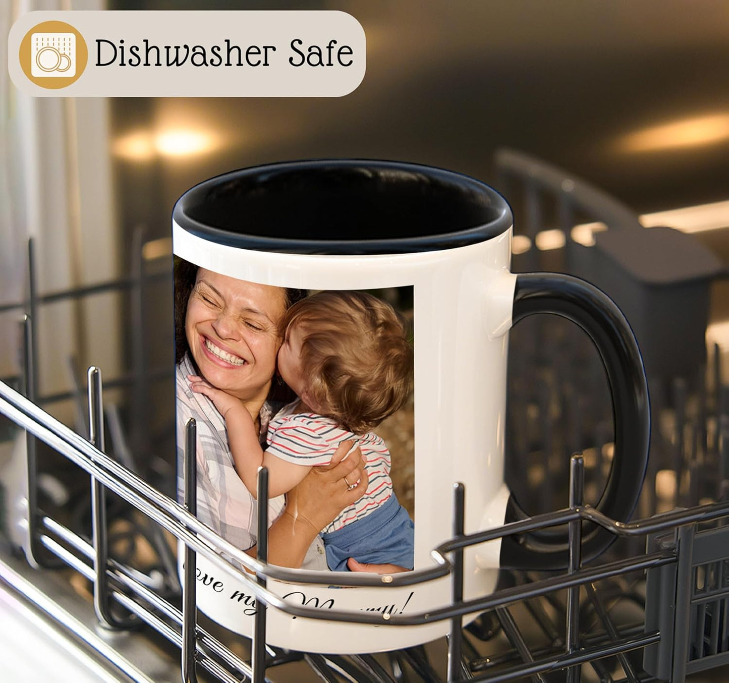 Personalized Coffee Mug | Custom Photo Text or Logo Ceramic Mug | Customized 11 Oz Tea Cup – Unique Gift for Men & Women | Taza Personalizadas Design with Picture and Words | White – Black