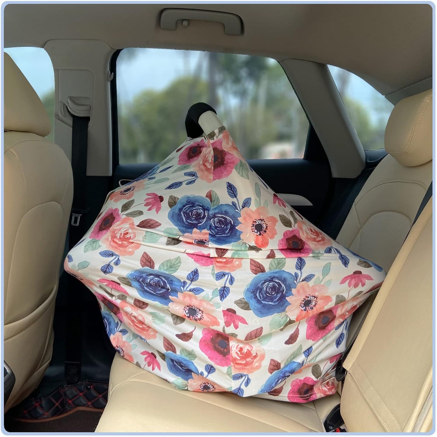 Car Seat Covers for Babies - Multi- use Nursing Carseat Canopy, Breastfeeding Covers, Baby Shower Gifts for Boys and Girls (Colourful Rose)