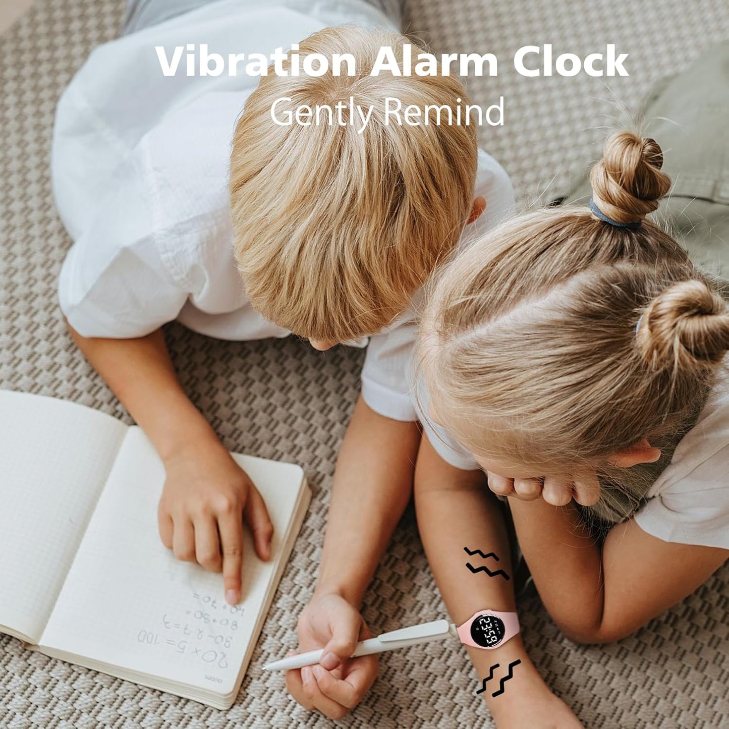 Kids Watches for Girls Boys Digital Sport Watch with Step Counter Pedometer Vibration Alarm Clock, No App Waterproof Fitness Tracker Kids Watch Boys Girls Teens Students Ages 5-16