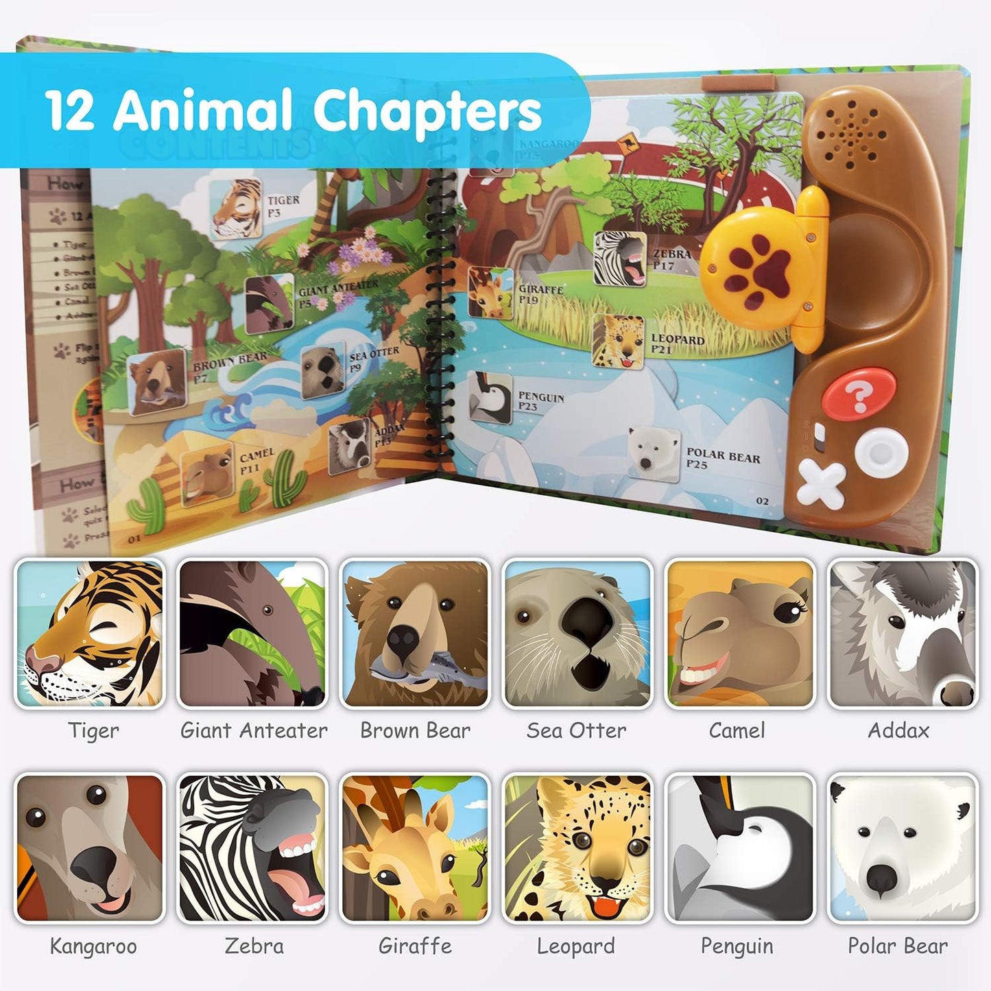 BEST LEARNING Book Reader Animal Kingdom - Educational Talking Sound Toy to Learn Animals with Quiz Games for Kids Ages 3 to 8 Years Old | Ideal 3-5 Boy or Girl Birthday Gift