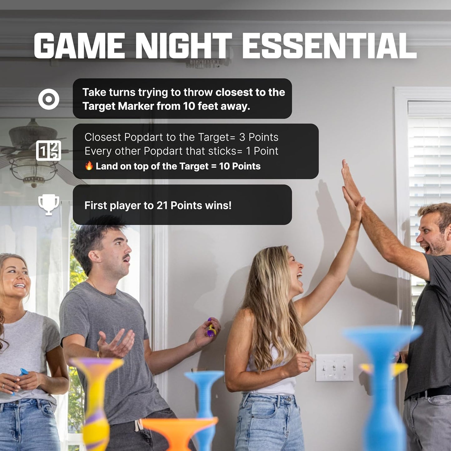 Popdarts PRO Pack Game Set (Party) - Indoor, Outdoor Suction Cup Throwing Game - Competition with a POP