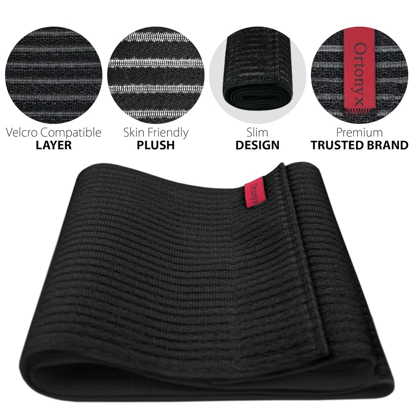 ORTONYX 10.25" Abdominal Binder for Men and Women/Postpartum Post-operative Post-surgery Wrap/Abdomen Navel Umbilical Hernia Support Belt / 524010 Black L/XXL