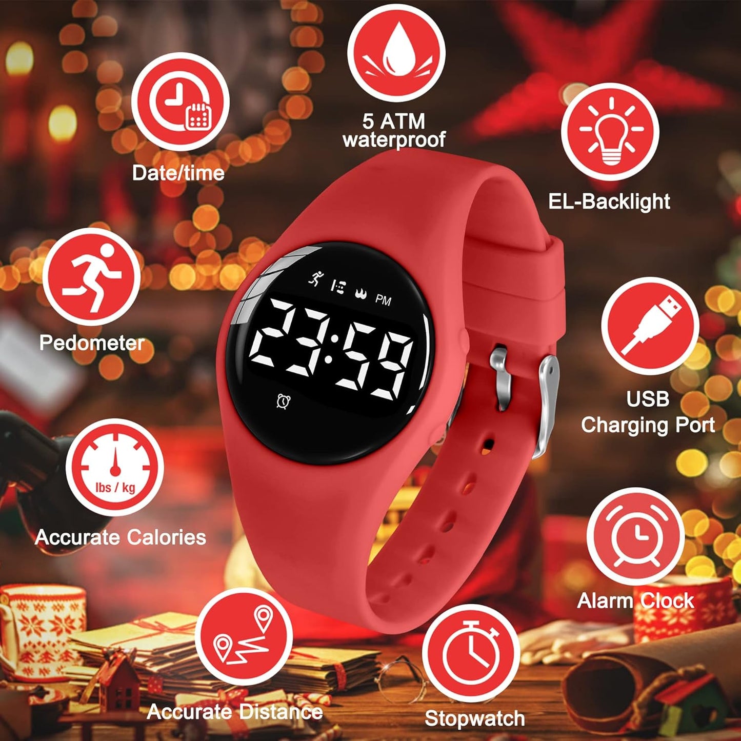 Kids Watches for Girls Boys Digital Sport Watch with Step Counter Pedometer Vibration Alarm Clock, No App Waterproof Fitness Tracker Kids Watch Boys Girls Teens Students Ages 5-16