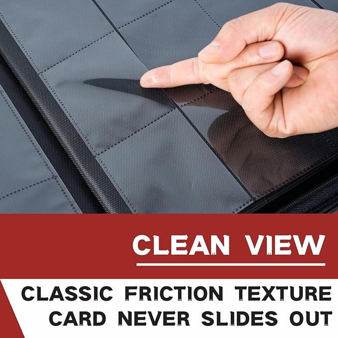 1000+ Pockets Trading Card Binder, 16-Pocket Card Ablum Compatible with MTG,Sports Cards & Other Standard Size Trading Cards (Red)