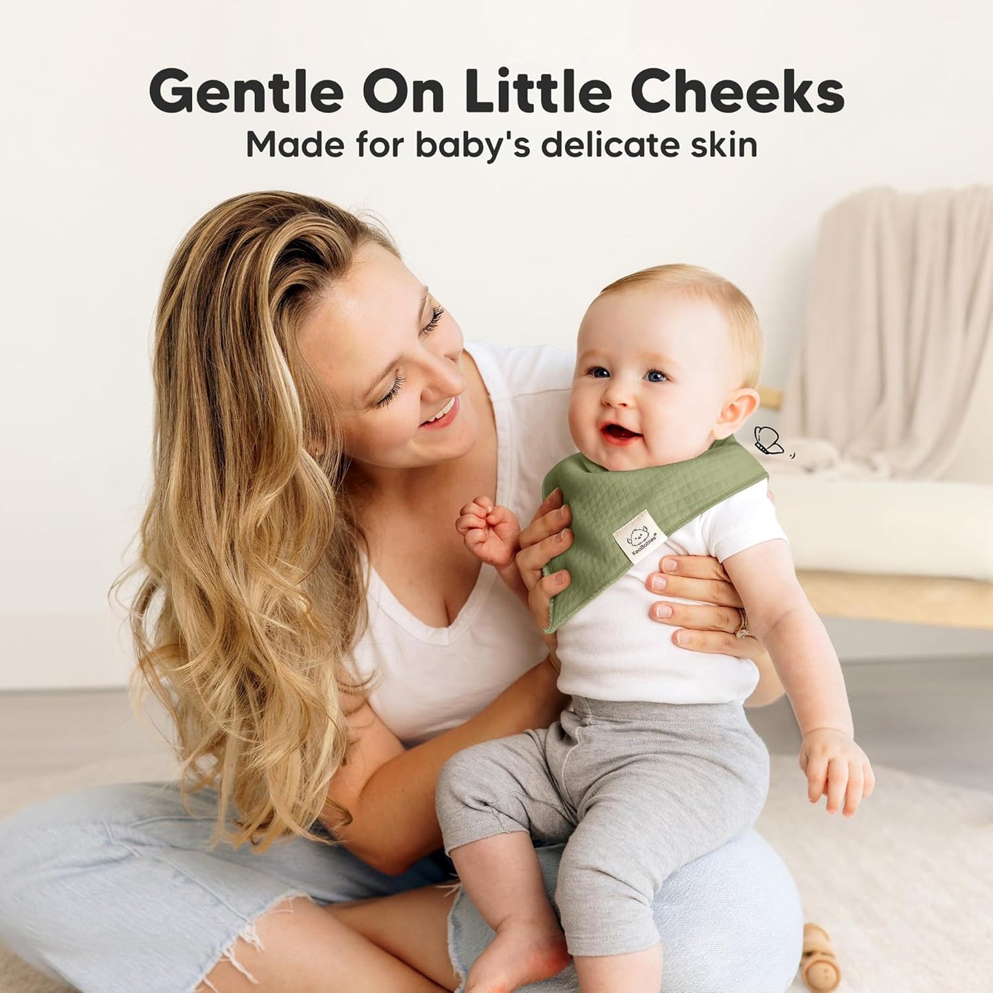 KeaBabies 8-Pack Bandana Bibs for Baby Girls, Boys - Organic Cotton Baby Bibs for Drooling & Teething Newborn, Toddler, Infant 0-36 Months, Extra Soft, Absorbent Cloth with Snaps (Basics)