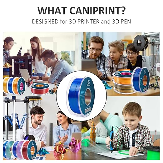 Geeetech Silk PLA Tri Color Filament 1.75mm 3D Printer Filament, Coextrusion Red Blue Green Tri-Colors Metal-Like Shiny Silk PLA Filament, 1kg (2.2lbs) 1 Spool, Dimensional Accuracy +/- 0.02 mm