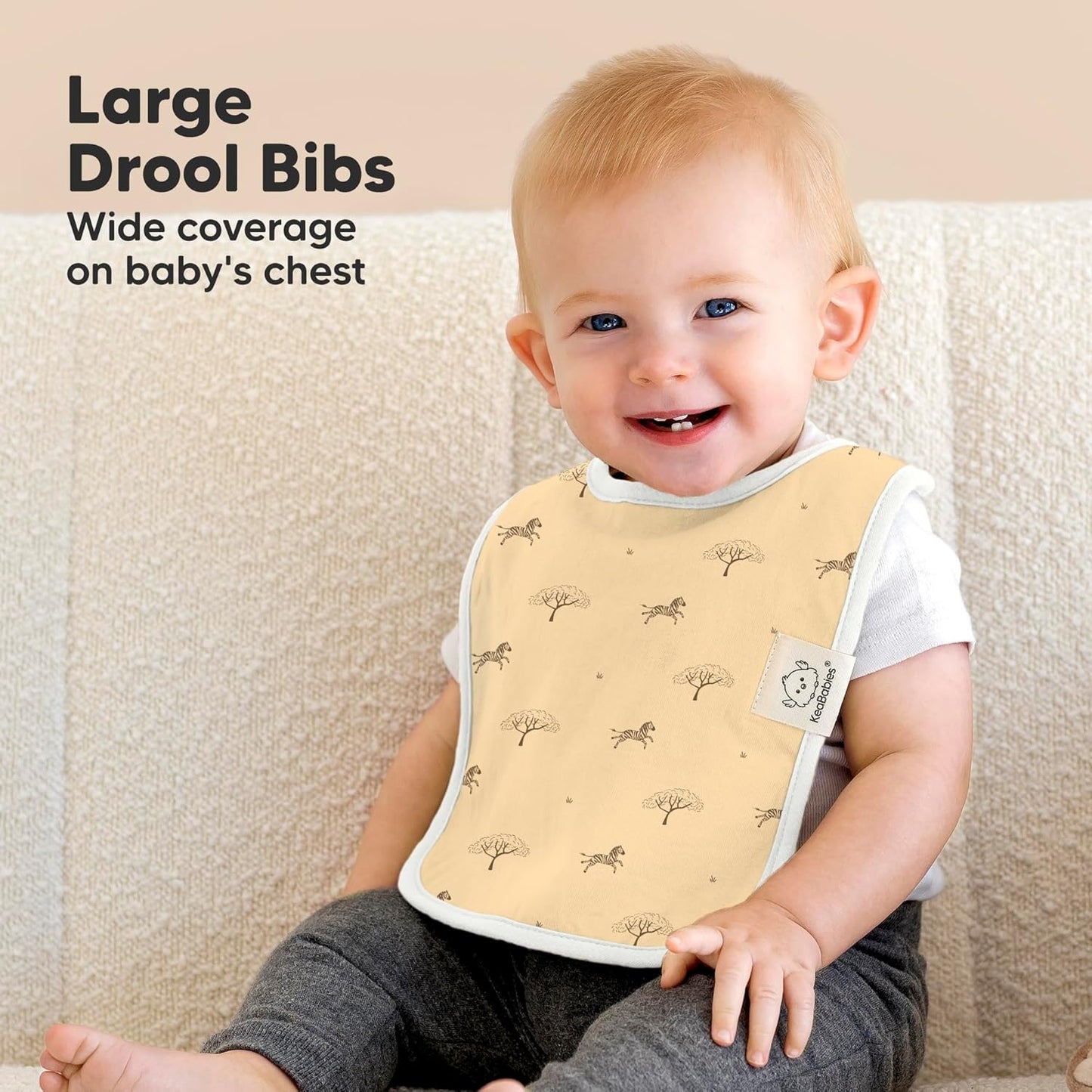 KeaBabies 8-Pack Organic Baby Bibs for Boys, Girls - Super Absorbent Cotton Drool Bibs for Baby Girl & Boy, Teething Toddler, Drooling Newborn, Ultra Soft & Machine Washable (Wildscape)