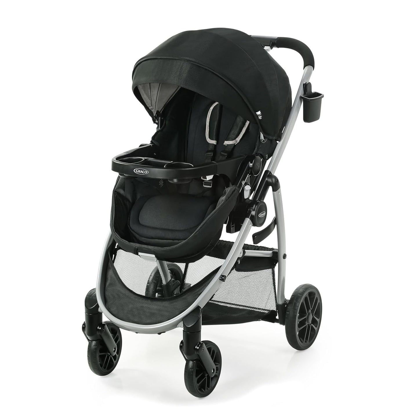 Graco Modes Pramette Stroller, Baby Stroller with True Pram Mode, Reversible Seat, One Hand Fold, Extra Storage, Child Tray, Pierce