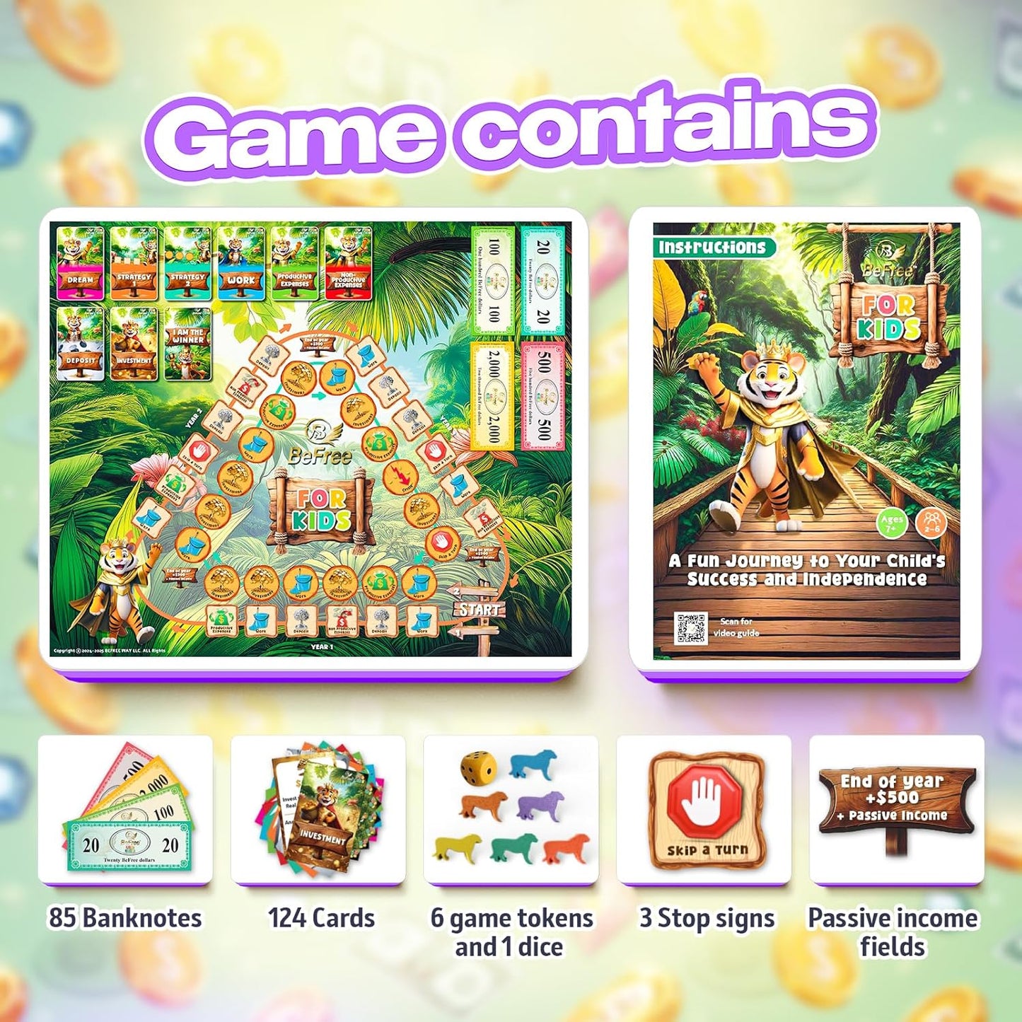 BeFree for KIDS – Fun Money & Financial Literacy Board Game | Teach Kids Smart Money Skills, Investing & Saving | Educational Strategy Game for Ages 7+ | Great for Family Game Night & Cash Flow Learn!