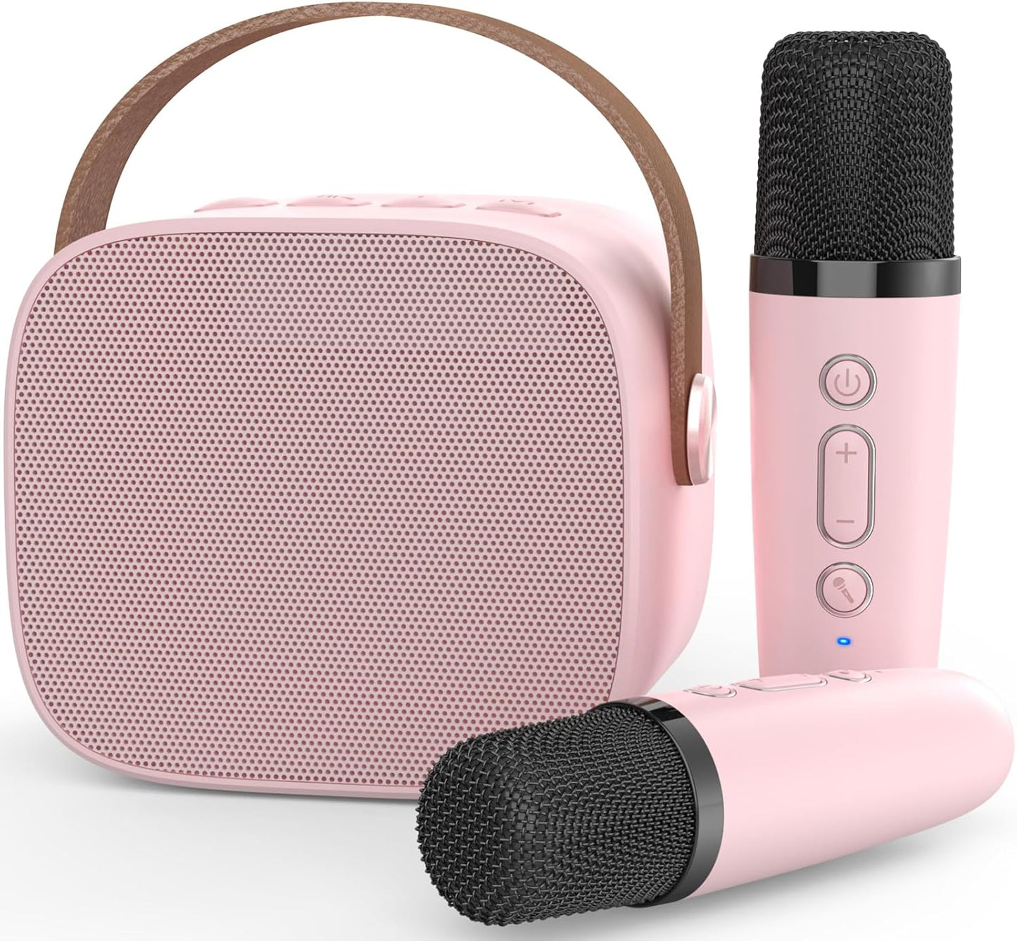 Mini Karaoke Machine,Funny Toys Christmas Birthday Gifts for Kids Age 4-12 Girls,Boys,Adults, Karaoke Microphone Toys for 4,5,6,7,8,9,10,11,12+ Year Old Girls Boys (Pink 2 Mics)