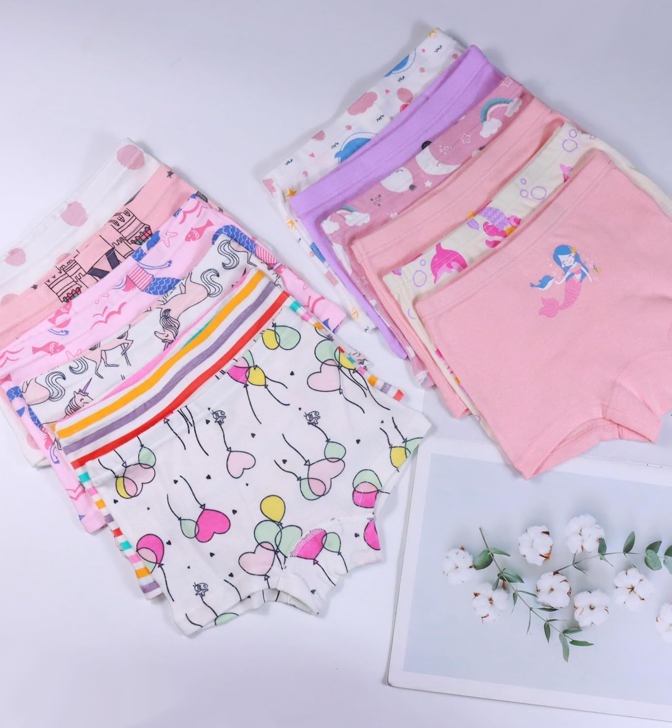 Sladatona Soft Girls Boyshort Panties Cotton Briefs Kids Underwear