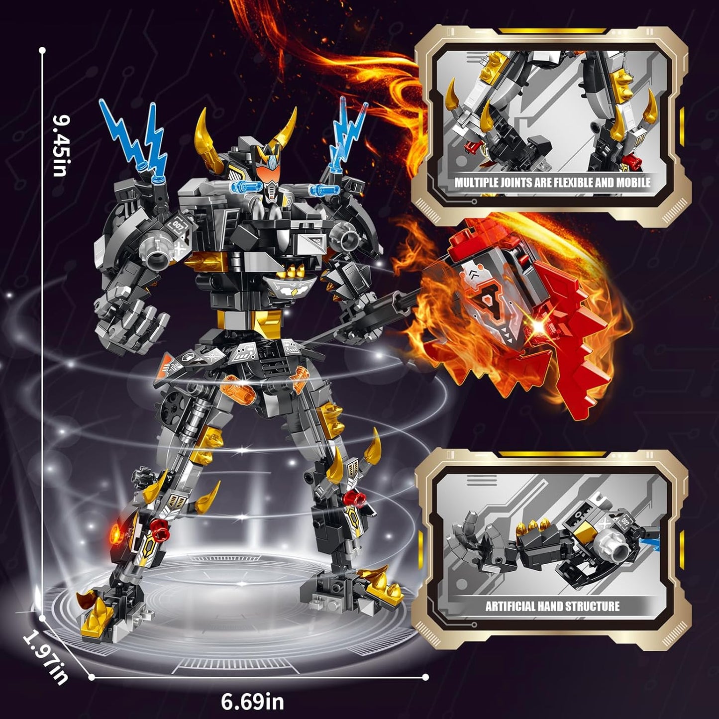 STEM 2 in 1 Carnotaurus Dinosaur Building Kits, Compatible with Dinosaur Set, Transforming Mech Robot Building Sets for Adults, Educational Gift Toy for Kids Boys 6-10 (507 PCS)