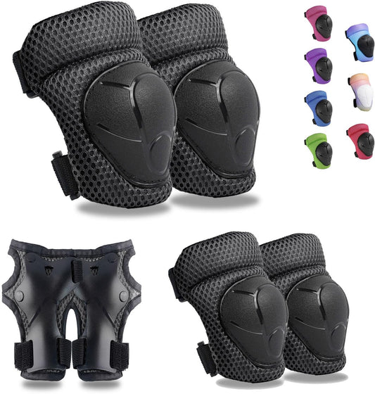 Knee Pads Elbow Pads Wrist Guards Set for Kids,Upgraded Protective Gear for Toddle 4-12 Boys or Girls Children Roller Skating Scooter Skateboarding Bike Roller Blade