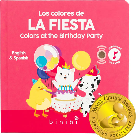 Binibi Spanish Musical Book Colors at The Birthday Party | Spanish Learning for Kids | Bilingual Children's Book | Bilingual Book for Babies & Toddlers 1-3 | Libro en español para bebés