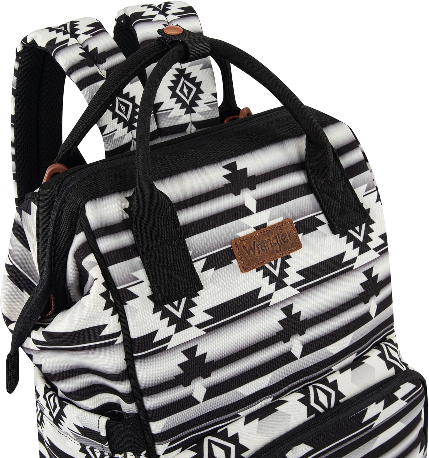 Wrangler Diaper Bag Backpack Aztec Travel Backpack Purses Western Multi-Function Baby Bags for Mom with Waterproof Insulated Pockets