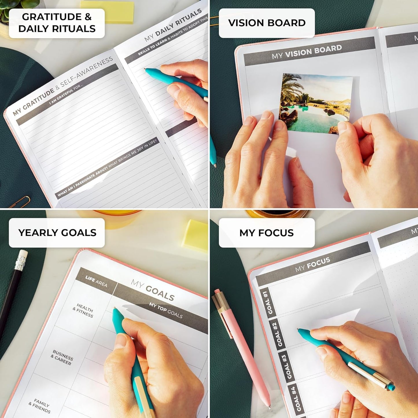 Clever Fox Daily Planner – Undated Planning Notebook with Hourly Schedule & To-Do List – Personal Day Task & Work Organizer, 6 Months (Peach Pink)