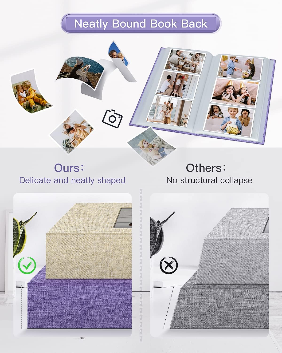 popotop Photo Album 4x6-420 Photos Photo Books with 420 Horizontall Pockets,Linen Cover Albums for Family Wedding Anniversary Baby Vacation Pictures