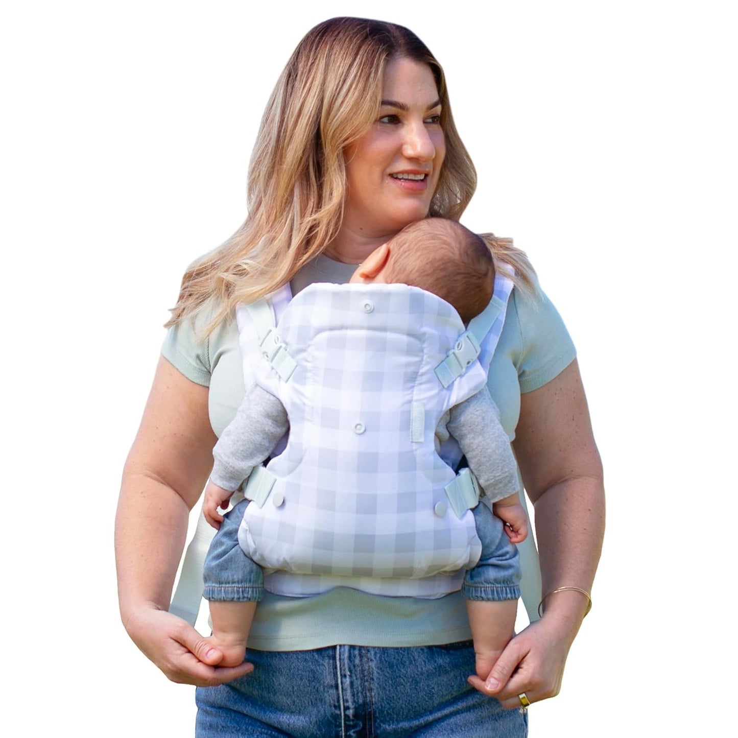 Infantino Flip Advanced 4-in-1 Baby Carrier - Ergonomic, Convertible, Face-in and Face-Out Front and Back Baby Carrier for Newborn to Toddler 8-32 lbs, Plaid