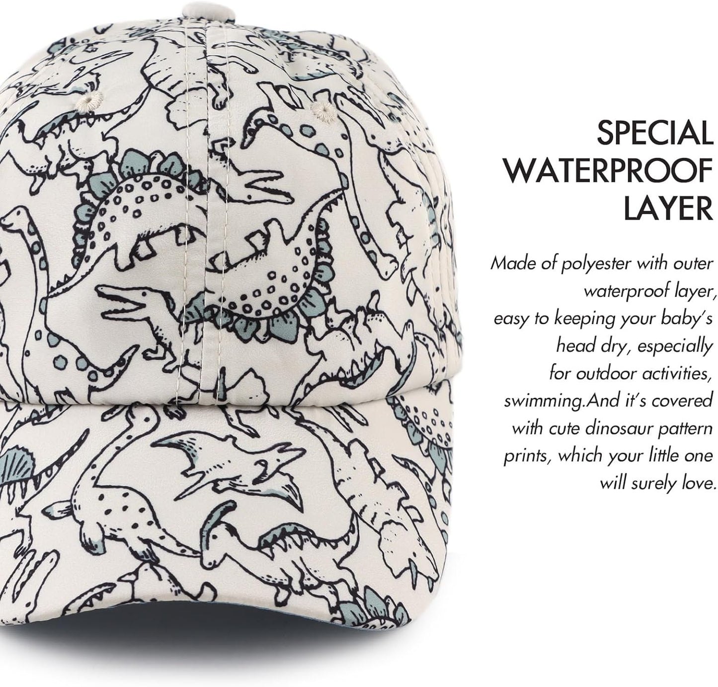 JANGANNSA Dinosaur Boys Girls Caps Embroidery Baby Baseball Caps Cotton Infant Toddler Kids Hat Spring Summer Autumn 2-6Y