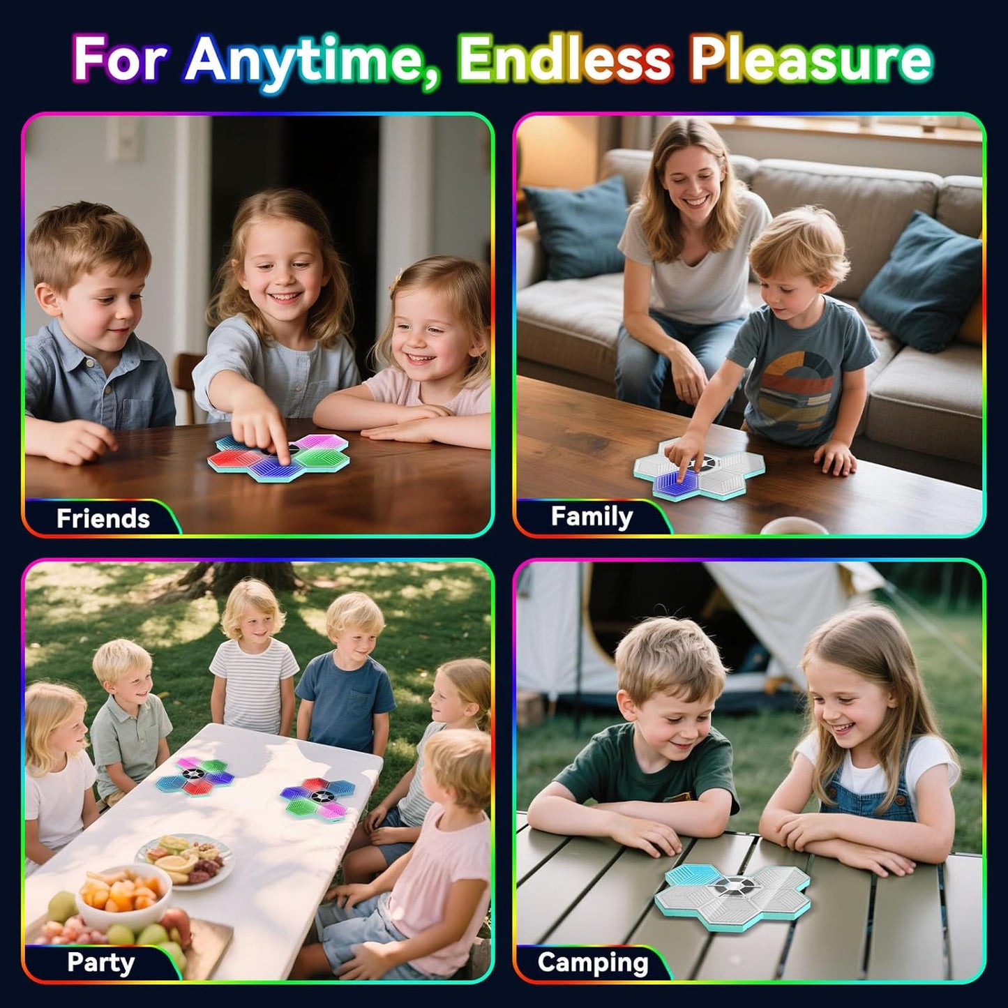 Light Up Memory Game Handheld Electronic Toys with Lights and Sound Effects, Smart Multi-Function Desktop Metronome, Puzzle Memory Rhythm Training Board Challenge for Kids Ages 3 4 5 6 and Up