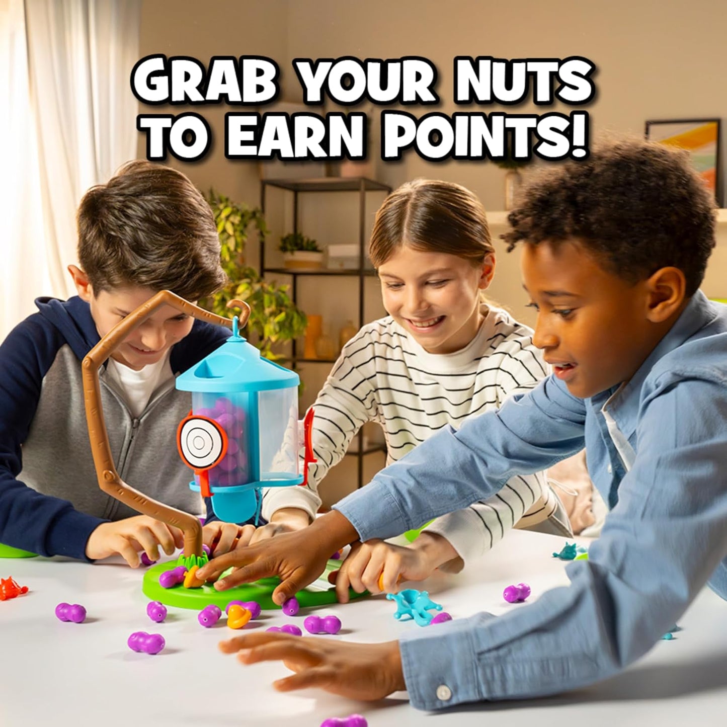 Flying Squirrels Feeder Frenzy Board Game – Kids Games, Family Games for Kids and Adults, Board Games for Family Night, Multi-Player Board Games, Aim & Release Nuts to Win, Ages 6+