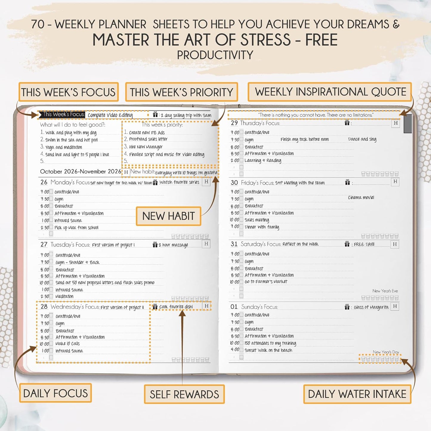 2025-2026 Planner Weekly and Monthly | 16-Month Life Planner to Increase Focus & Productivity | Reduce Overwhelm & Achieve Your Biggest Goals | Include Gift Box & Stickers | Sep 2025-Dec 2026