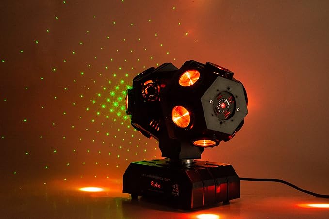 Moving Head DJ Light with Rotating Beam - Stage Light, Sound Activated, DMX512, Perfect for DJ, KTV, Disco, Party, Wedding, Festival