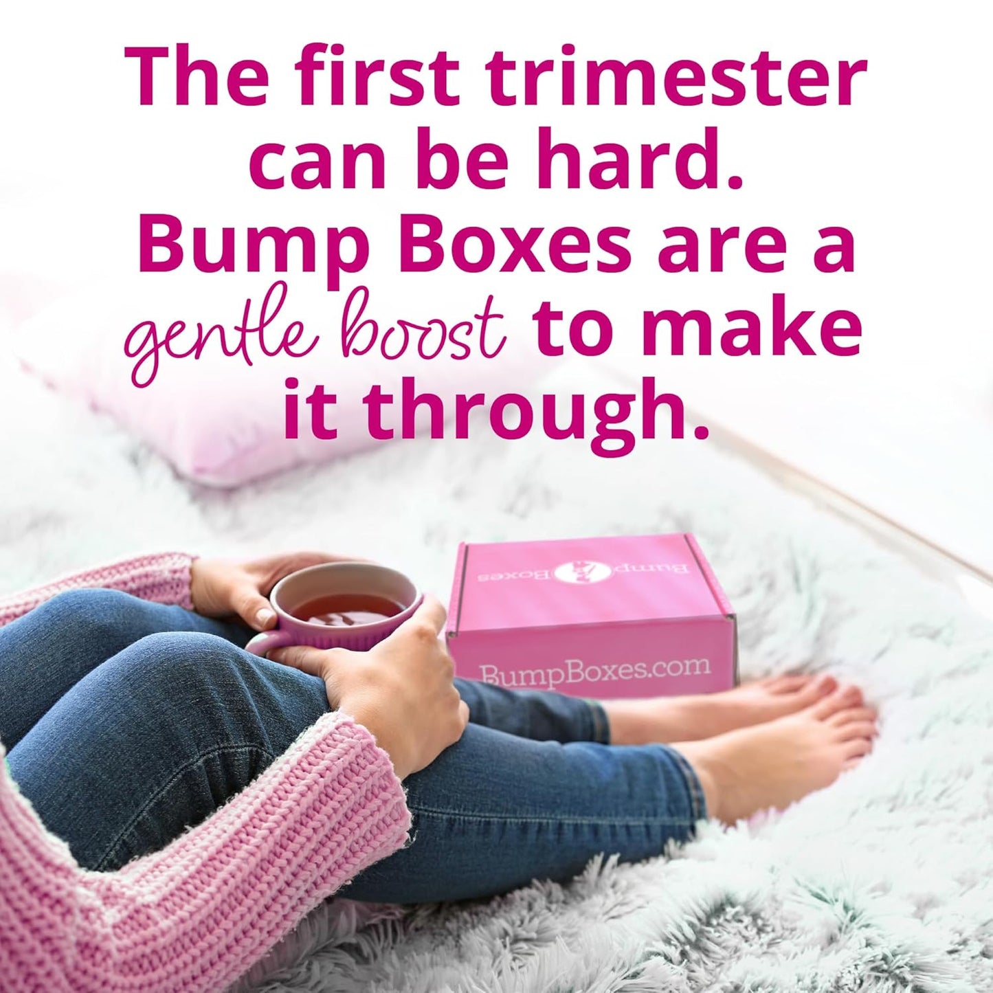 Bump Boxes 1st Trimester Pregnancy Gifts for Expecting Moms with Water Bottle, Journal, Lotion and Milestone Cards, Gift for Mother to Be